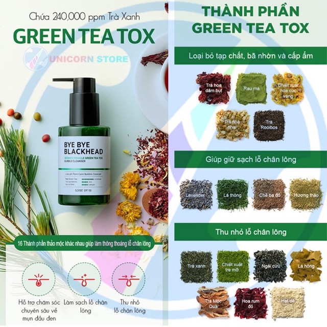 Sữa Rửa Mặt Some By Mi Bye Bye Blackhead 30 Days Miracle Green Tea Tox Bubble Cleanser | BigBuy360 - bigbuy360.vn