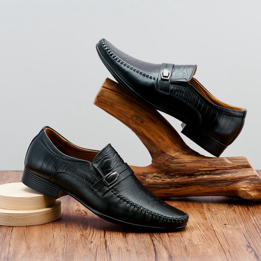 Giày da nam LEXSHOES giày da bò LS04 cao cấp bảo hành 2 năm