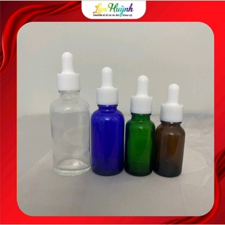 Combo 100 lọ chiết serum ,lọ chiết mỹ phẫm thủy tinh nắp bóp nhỏ giọt khoen trắng