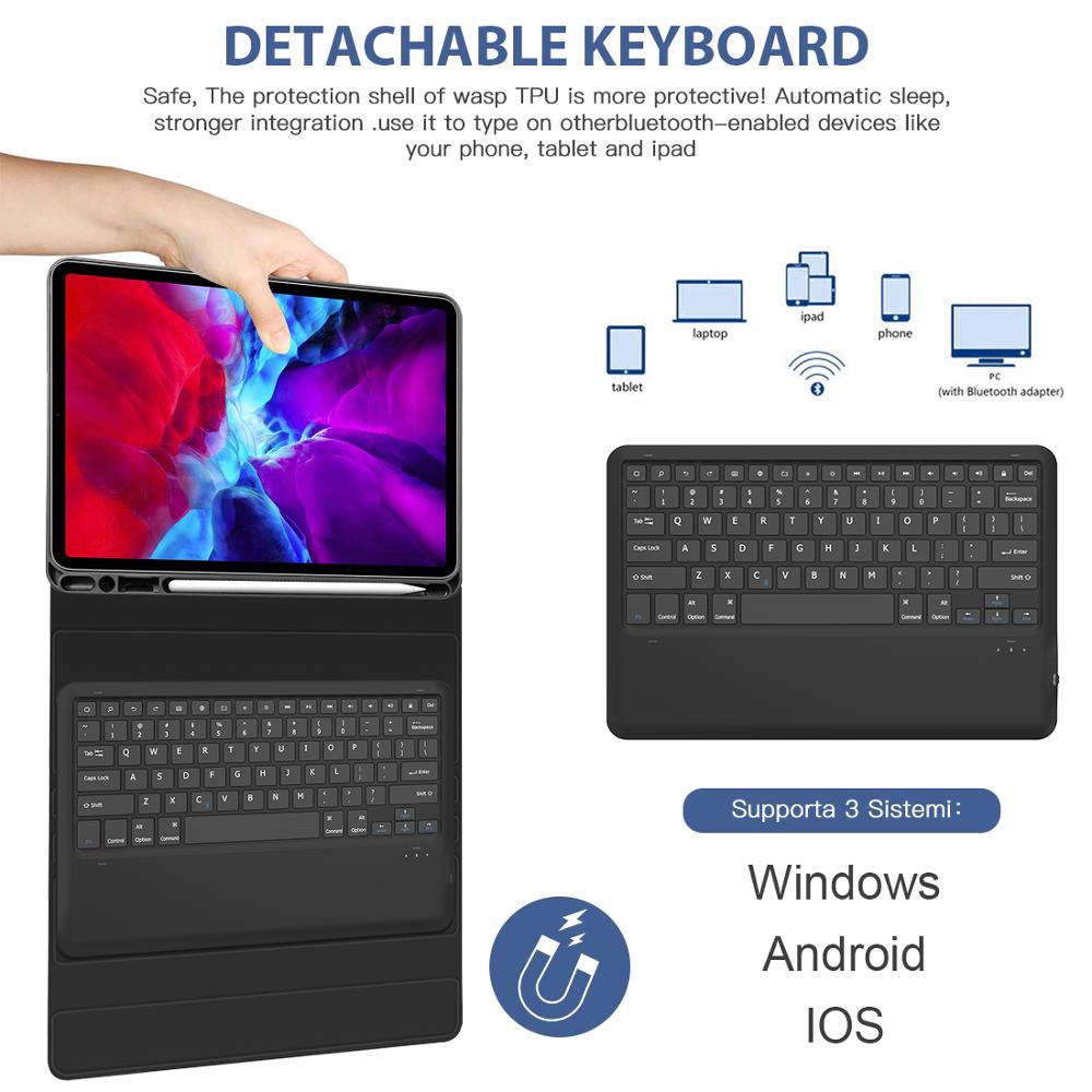 Bao Da Kèm Bàn Phím Bluetooth Cho 2020 Ipad Pro 11 12.9 Ipad 9.7 2017 / 2018 Pro 9.7 Ipad 7th 8th 10.2 10.5 Air 1 2 3 4 Mini 12345