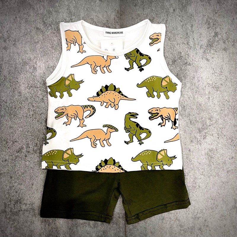 Bộ short khủng long 3ct bé trai-MS125