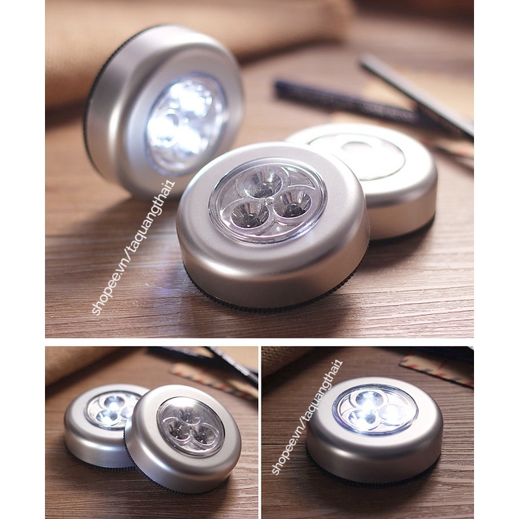 Đèn Led Bật Tắt Một Chạm Có Sẵn Keo Dán Tường, Bóng Led 3 Bóng Gắn Tủ Quần Áo Xe Hơi, Nơi Thiếu Ánh Sáng