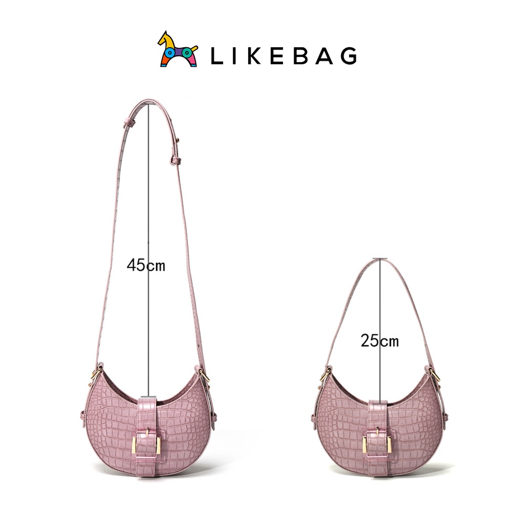 Túi xách nữ đeo vai LIKEBAG da cá sấu dáng thuyền thời trang 9909 - LIBAGI