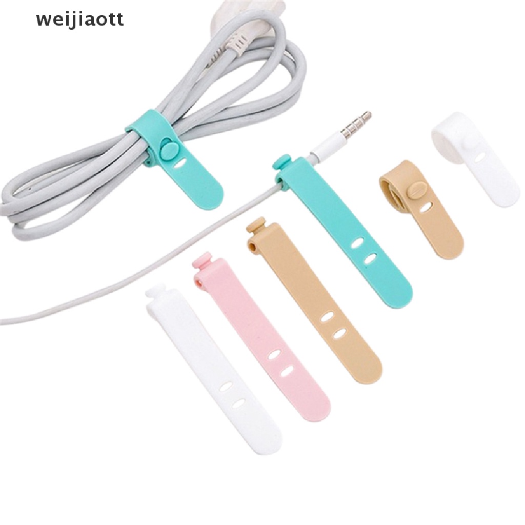 weijiaott Silicone Data Cable Organizer Headphone Cord Finishing Buckle Wrap Tie Strap WT