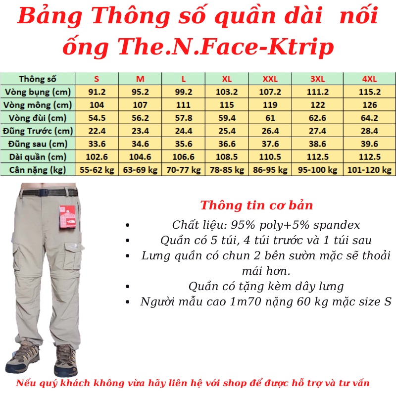 Quần túi hộp nam [ Hàng Xuất Khẩu] mau khô,tháo ống-Quần Mặc Leo Núi,Đi Câu, Đi phượt - T.North.Face | BigBuy360 - bigbuy360.vn