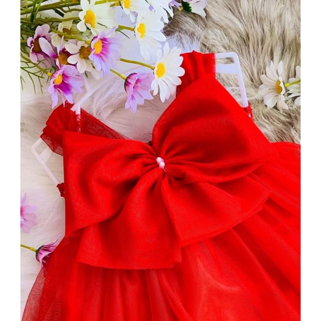 Đầm/Váy công chúa tutu dễ thương cho bé - Nơ phối hoa + Ảnh thật