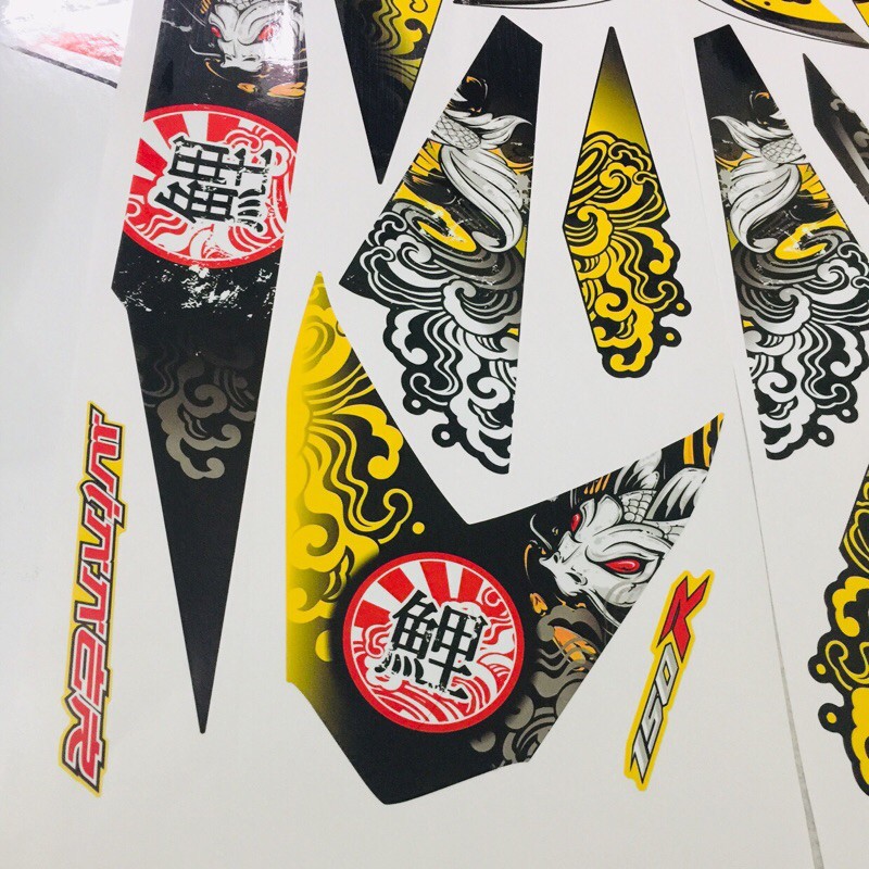 Tem Cá chép Rời dán winner V1 Vàng đen