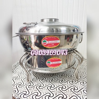 Bộ lẩu cù lao inox 304 cao cấp chân 24cm