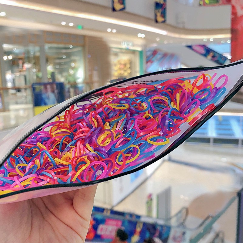 Set 1000 Dây Thun Cột Tóc Nhiều Màu Cho Bé Gái