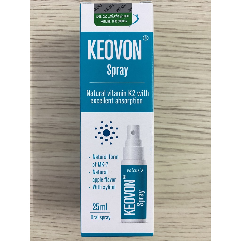  Keovon Vitamin K2 MK7 Dạng Xịt Giúp Hấp Thu Chuyển Hóa Tối Đa Canxi Cho Bé.