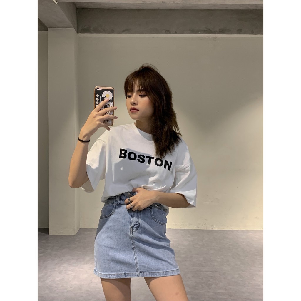 【FREE SHIP】Áo Thun Tay Lỡ nam nữ unisex in BOSTON chất vải dày mịn co dãn 4 chiều- BW Fashion