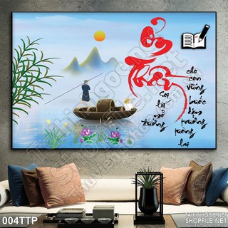Tranh dán tường 3D Thư pháp Ơn thầy cô kt 60cm*90cm
