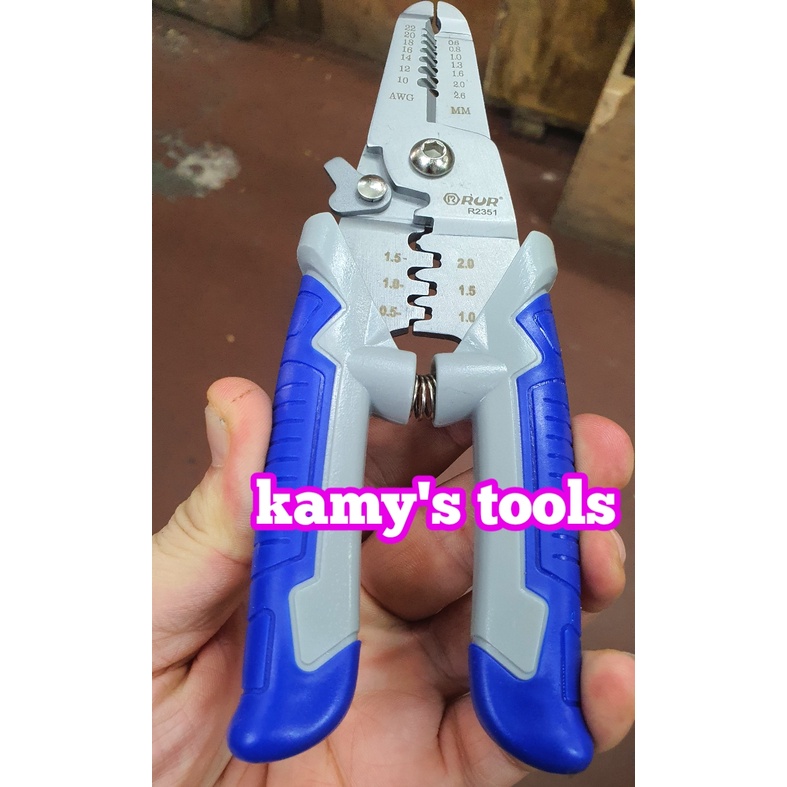 Kìm cắt tuốt dây điện bấm cos đa năng 3 trong 1 dài 175mm Rur R2351