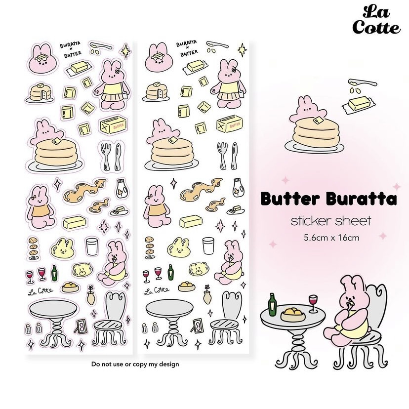 Hình dán sticker thiết kế Lacotte Buratta &amp; Bunny