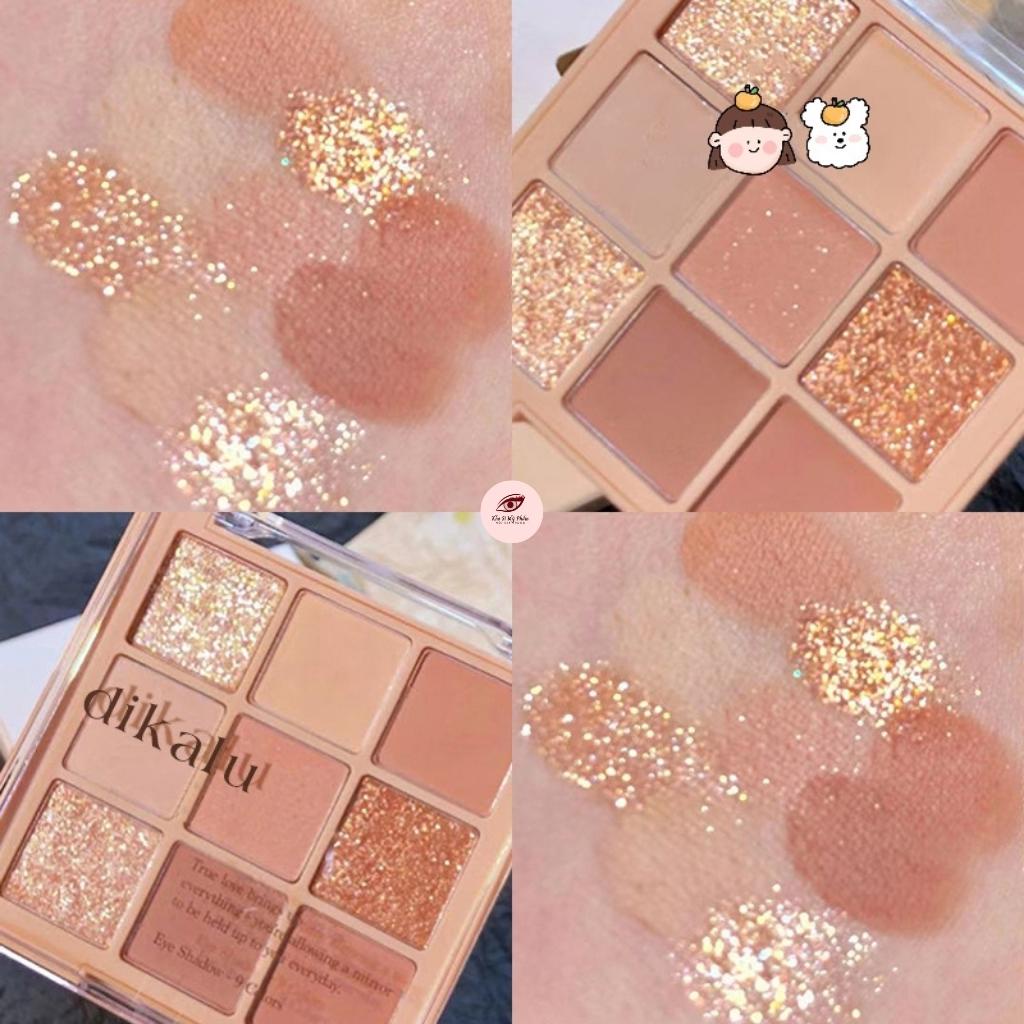 Phấn mắt DIKALU 9 ô màu nhũ tông nude - bảng phấn mắt jint