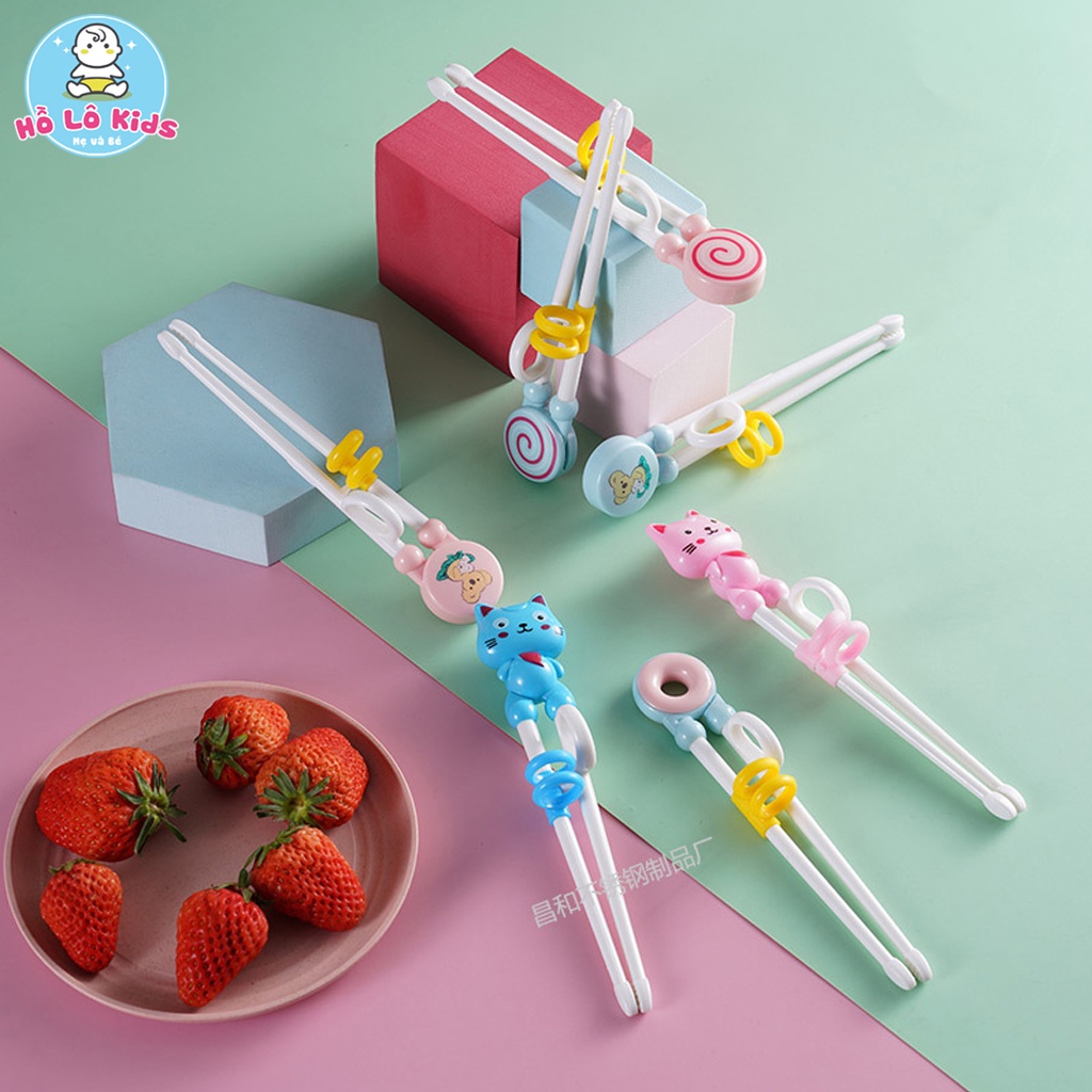 Đũa tập ăn cho bé xỏ ngón tập gắp đồ ăn hình thú Hồ Lô Kids