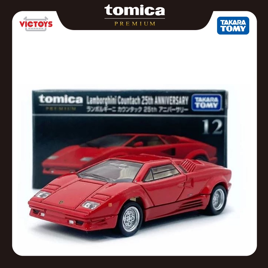 Xe mô hình Tomica Premium No.12 Lamborghini Countach 25th Red -Hàng Chính Hãng - Full box - Victoys