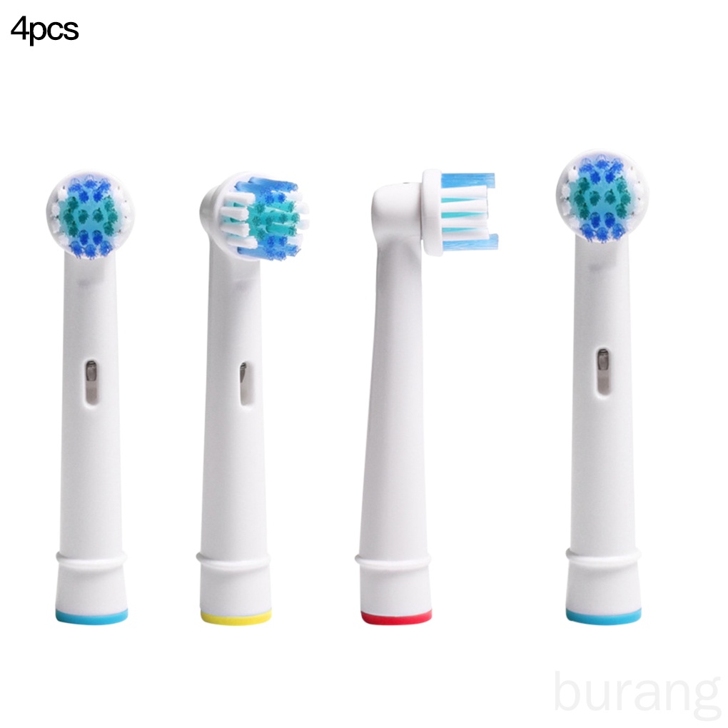 (Hàng Mới Về) Set 4 Đầu Bàn Chải Đánh Răng Điện Hình Tròn Lông Mềm Thay Thế Cho Braun Oral-B Burang