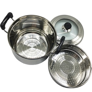 Xả kho Nồi hấp inox 2 đáy SU 304 Hoàng Gia hàng Việt Nam chất lượng cao