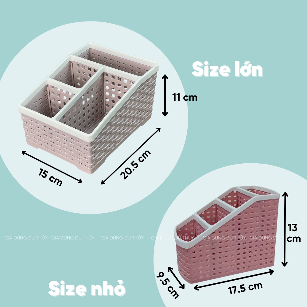 Khay đựng bút viết văn phòng để bàn làm việc, nhiều ngăn tiện ích, màu sắc pastel - Khay tiện ích 4 ngăn 5688 - 5699 VN