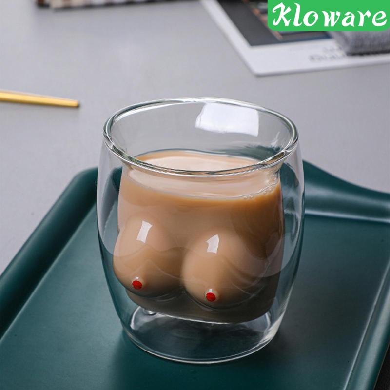 Ly Uống Sữa Thiết Kế Hình Ngực Sáng Tạo Làm Quà Valentine