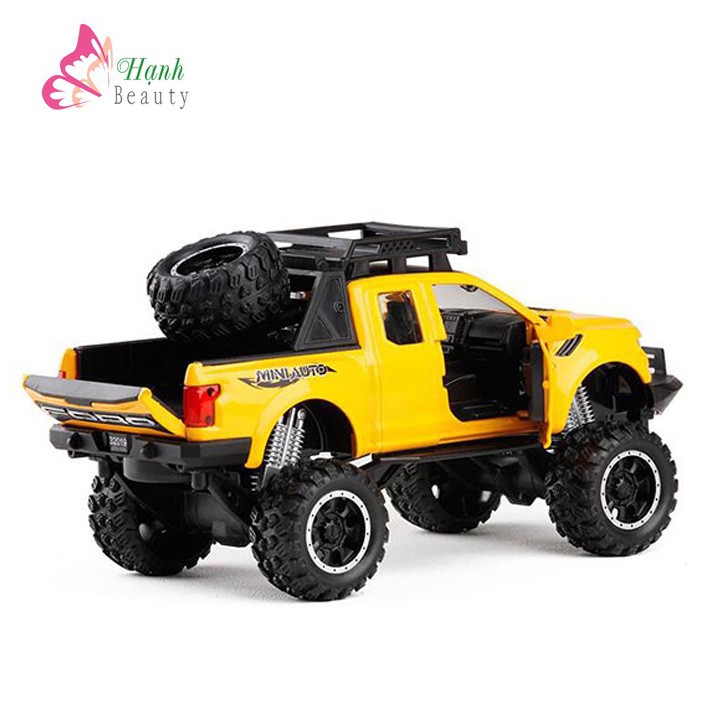 [OFFROAD CAO CẤP] Đồ Chơi Mô Hình Tĩnh, Xe Ô Tô Bán Tải Ford F-150 Bằng Sắt Màu Vàng, Tỷ lệ 1:32 Cao Cấp