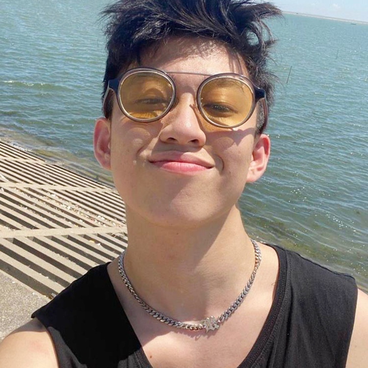 Dây chuyền nam không gỉ mắt xích lớn 8 mm mặt chữ M phong cách choker dây sát cổ