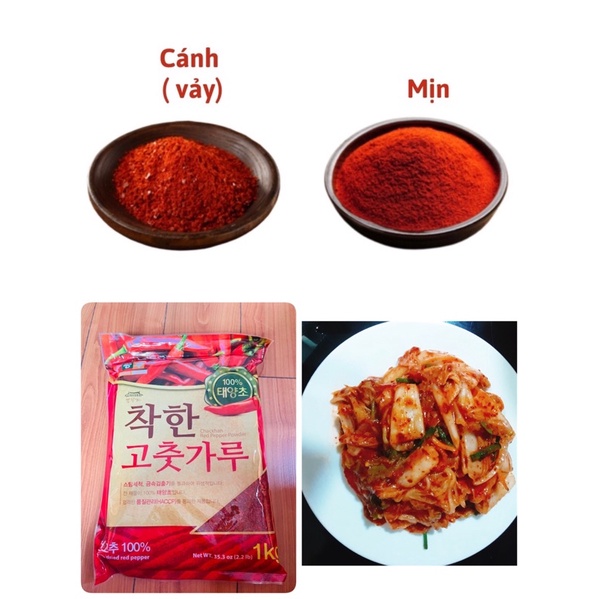 Bột ớt Hàn Quốc làm kim chi Nongwo cánh, mịn gói 1kg