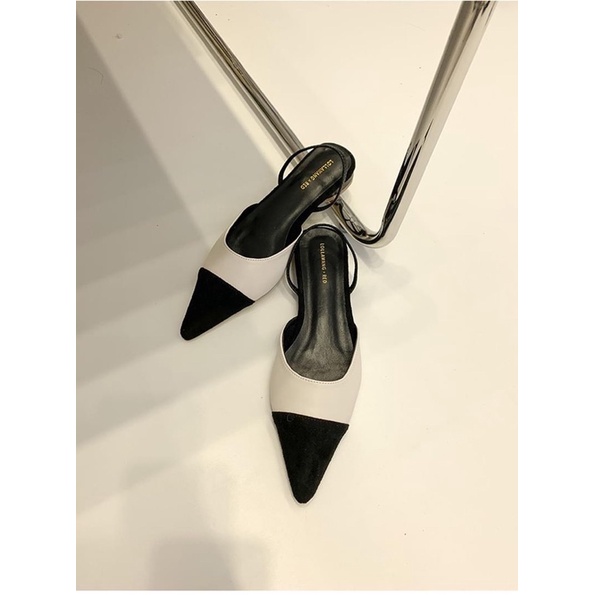 Giày mũi nhọn phối 2 màu