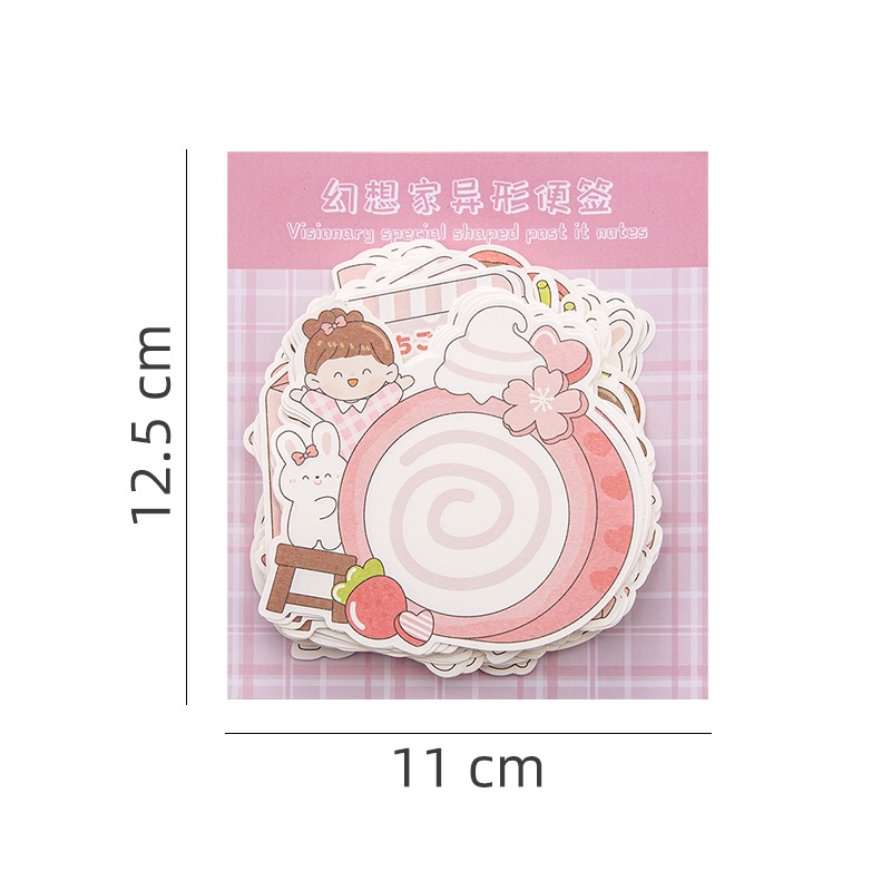Set 100 Tấm Giấy Ghi Chú Không Dính Nhiều Hình Dáng Họa Tiết Hoạt Hình