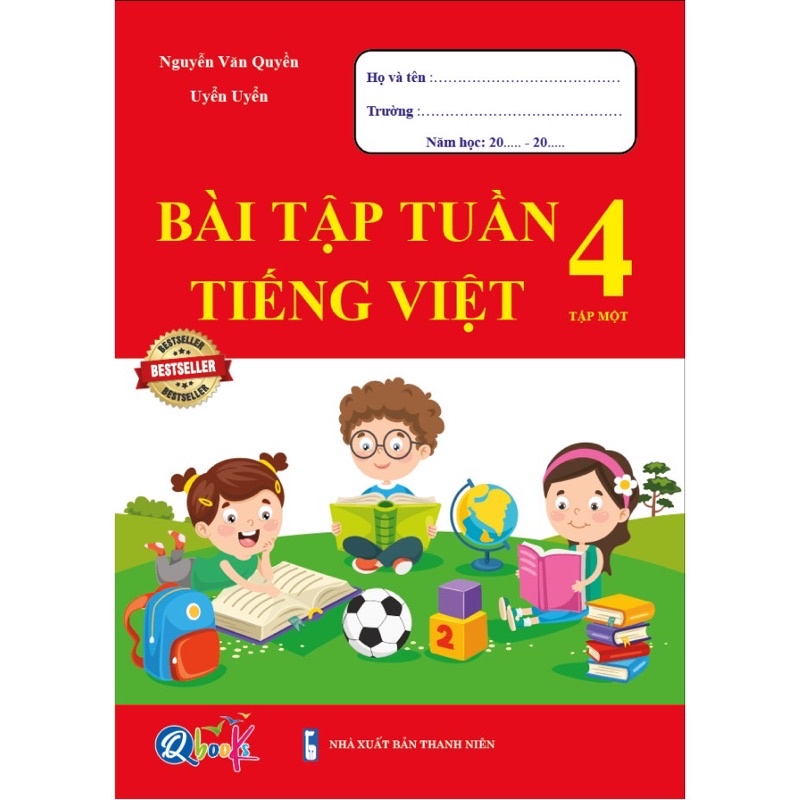 Sách - (Combo 4 cuốn) Bài Tập Tuần và Đề Kiểm Tra Toán Tiếng Việt 4 - Học Kì 1