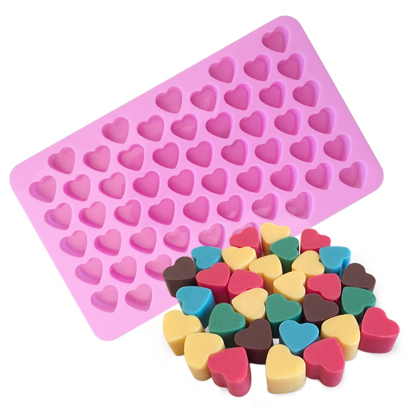 Khuôn silicone Làm Bánh/Sô Cô La/Đá Viên DIY 55 Ô Hình Trái Tim Dùng Trang Trí