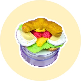 SLIME BÁNH KẸP SỪNG TRÂU~ Croissant Sandwich DIY tự trộn như thật thơm mùi bánh