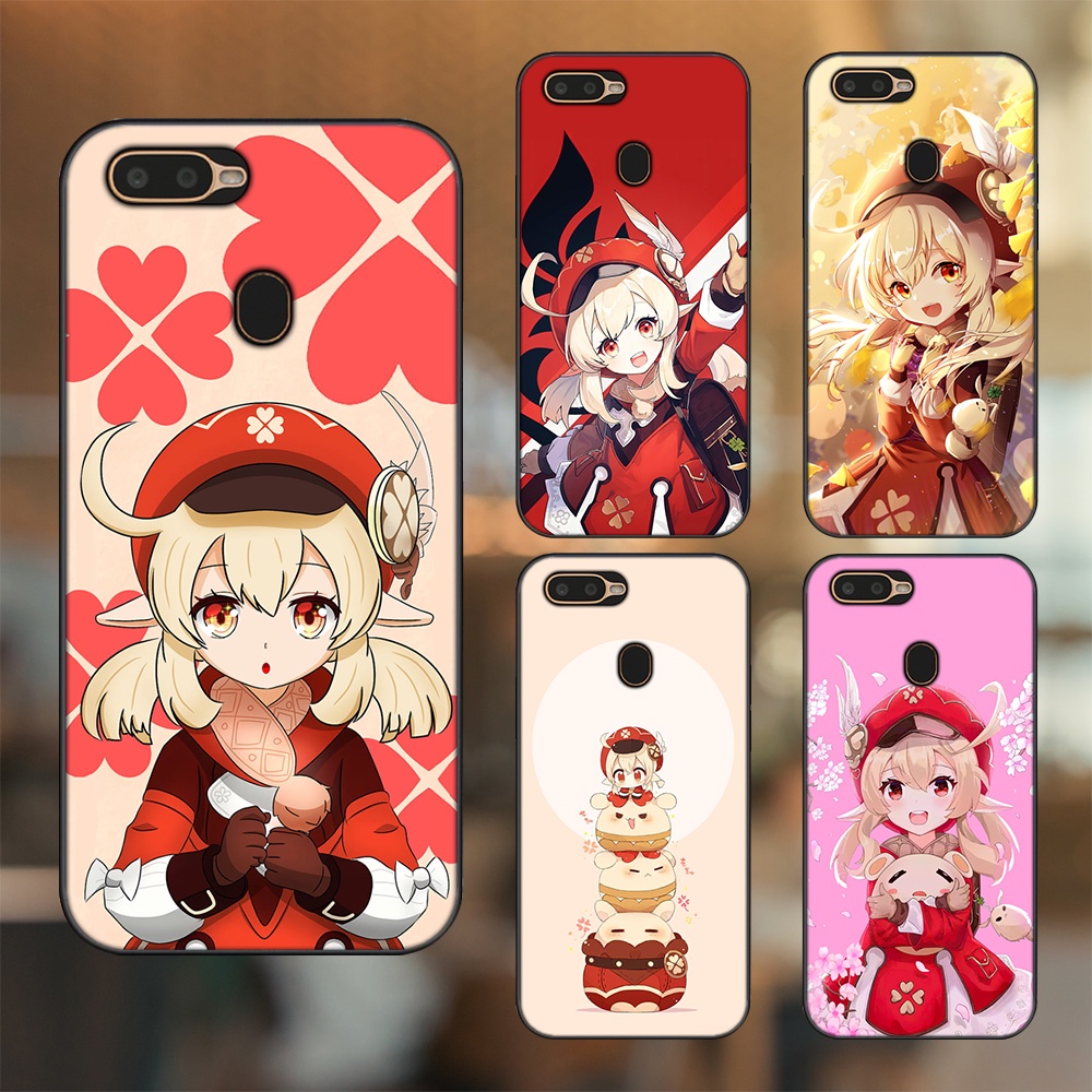 Ốp lưng Oppo A5S, A7, A12, F9 viền đen in hình Klee Genshin Impact
