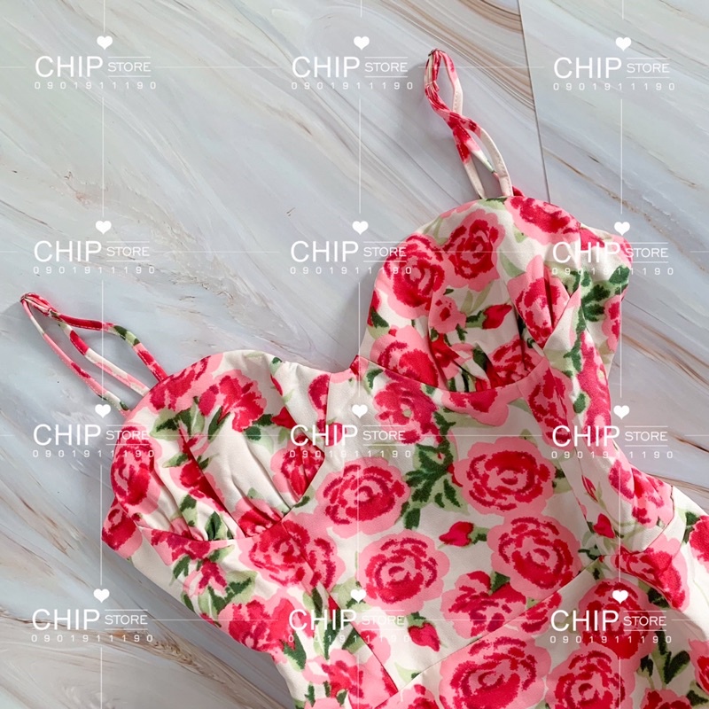 VÁY ÔM BODY NHÚN NGỰC ZARA XUẤT DƯ XỊN HOẠ TIẾT HOA XINH XẮN