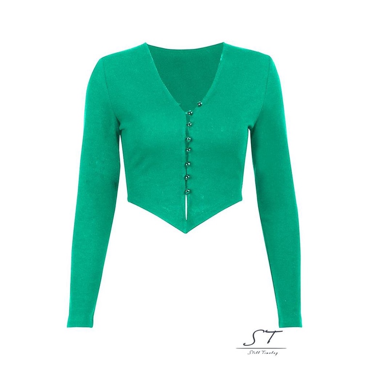 Áo Khoác Cardigan Đan Len Màu Trơn Cổ V Tay Dài Thời Trang Cho Nữ CY03