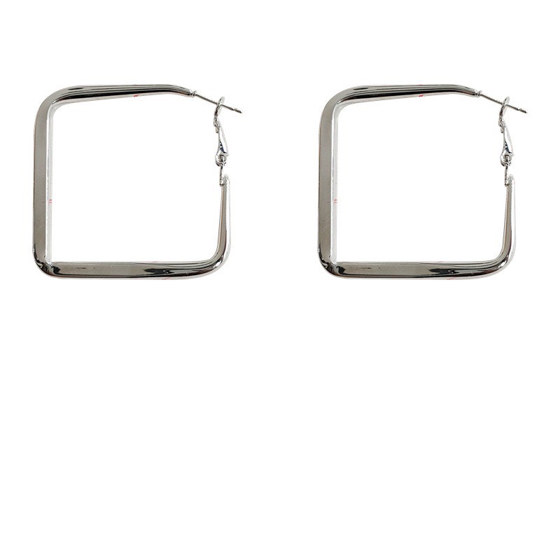 Khuyên tai hình học vuông mạ bạc 925 cao cấp 1763