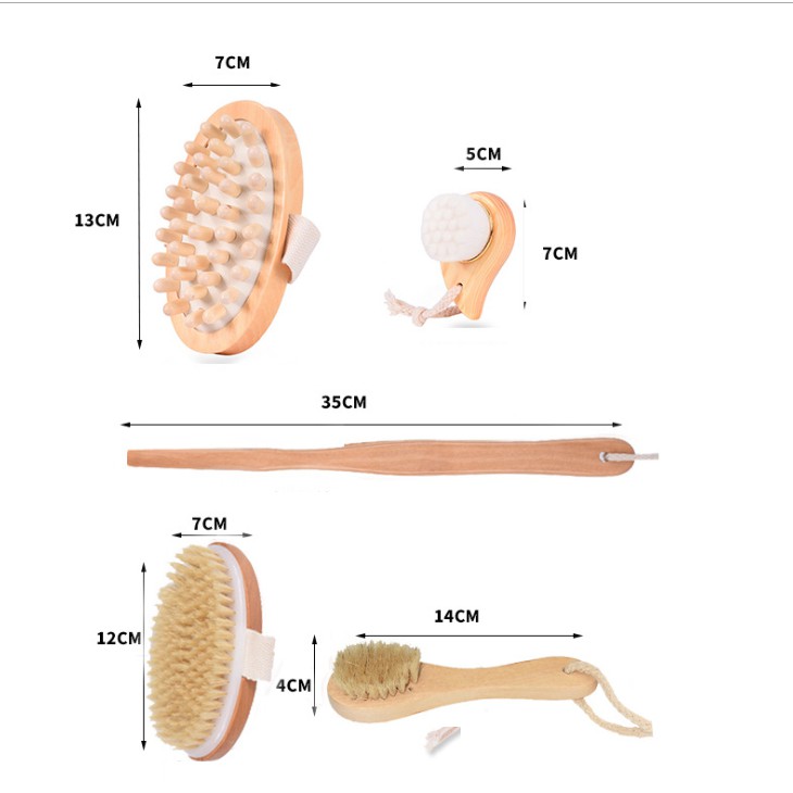 Sét 5 món bàn chải massage tẩy da chết tiện lợi XM23