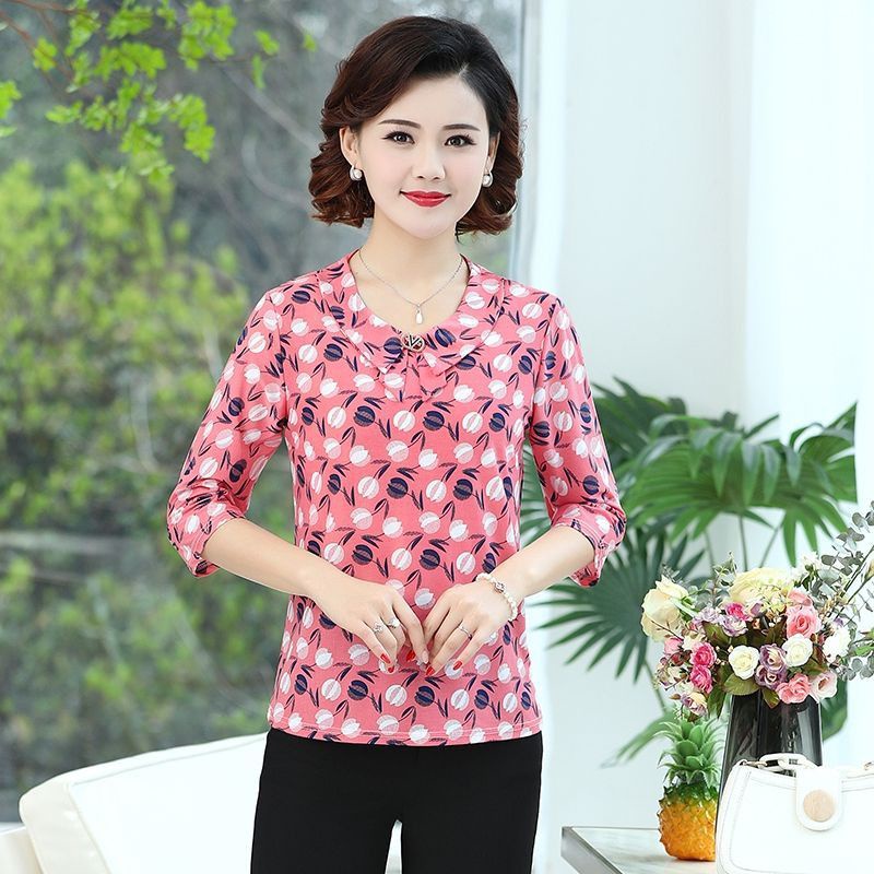 Áo kiểu nữ trung niên -áo sơ mi tay ngắn cho bà cho mẹ
