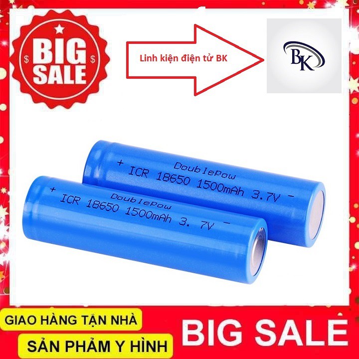 Pin Li-on 18650 dung lương 1500mAh dòng xả 10C(loại tốt)