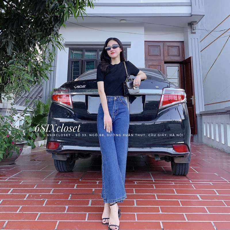 [6SIX Closet] Quần jeans nữ suông trơn 6681 thời trang công sở 6SIX closet