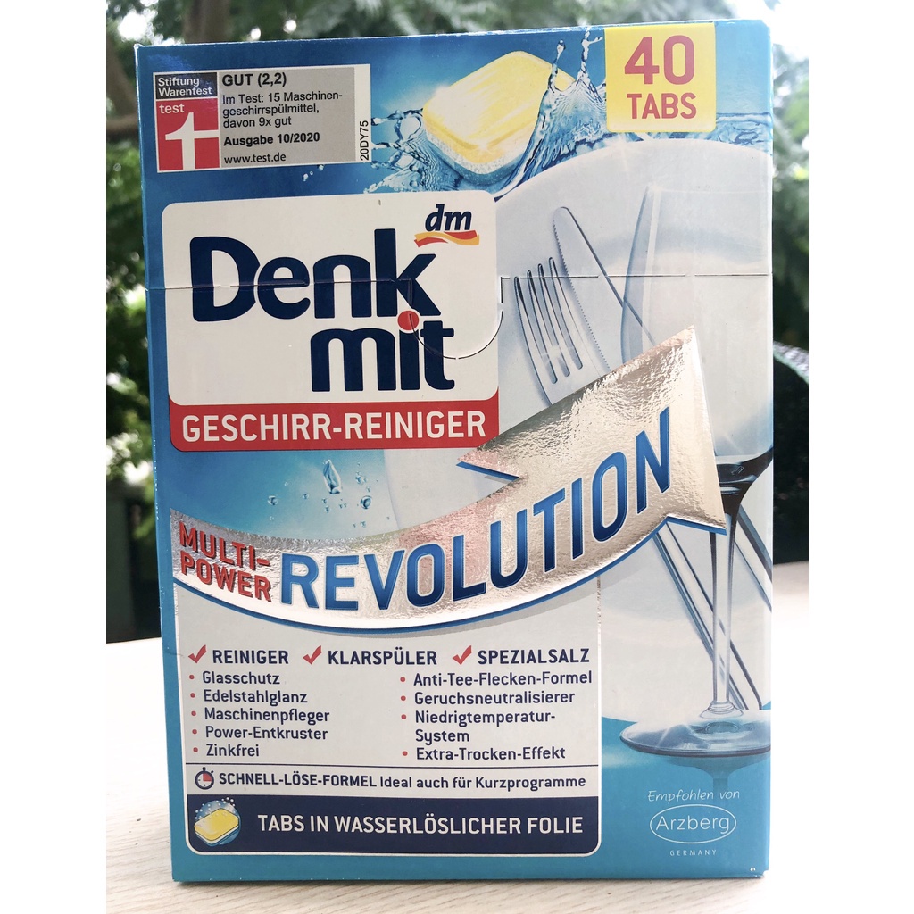 Hộp 40 Viên Rửa Bát Đa Năng Denkmit Revolution Hàng Nội Địa Đức
