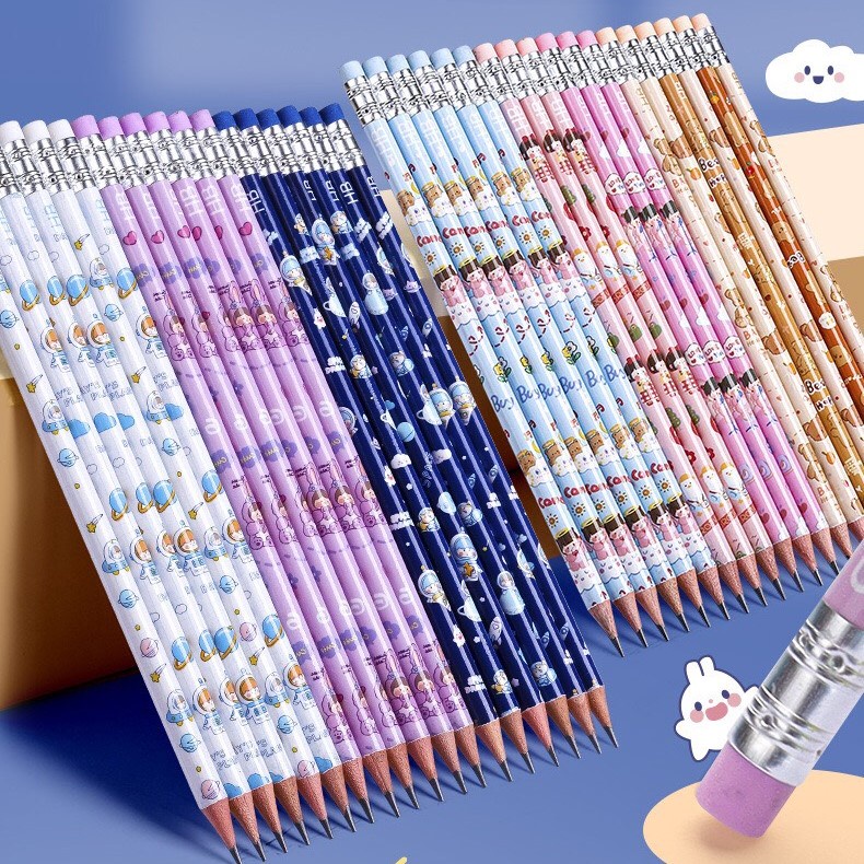 Hộp 12+50 Bút Chì Cute 2B Siêu Nét Vẽ Mỹ Thuật Làm Bài Kiểm Tra Nhạy Với Máy Chấm Thi An Toàn Với Người Sử Dụng