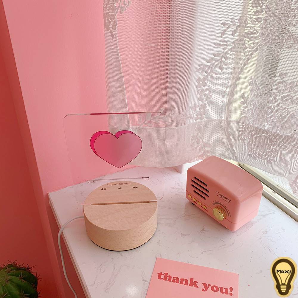 【HÀNG SẴN】Đèn led hình trái tim trang trí decor phòng ngủ để bàn, quà tặng sinh nhật, lễ tình nhân valentine MOXI.
