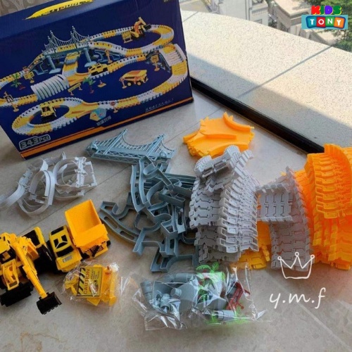 Bộ lắp ráp đường đua ô tô sáng tạo,đường ray ô tô xe lửa cáo cấp quà tặng cho các bé