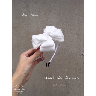 Cài tóc nơ trắng size 12,2cm * 11,5cm cho bé gái ( Ảnh thật )