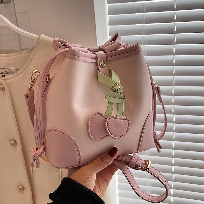 IELGY Túi Đeo Vai Hình Xô Phối Màu Phong Cách Cổ Điển Thời Trang Cho Nữ