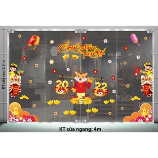 Decal trang trí tết chúc mừng năm mới nhâm hổ gánh tài lộc