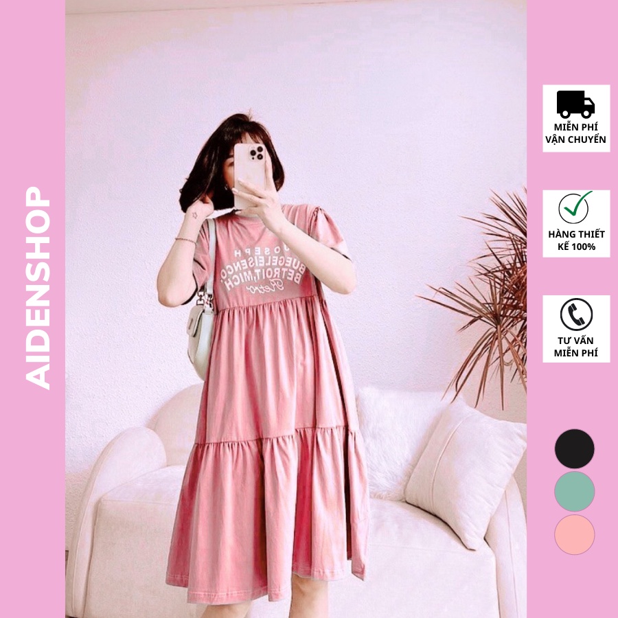 Váy bầu thiết kế xinh Aidenshop đầm bầu mùa hè cotton đẹp thời trang suông