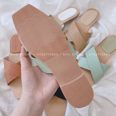 DÉP NỮ THỜI TRANG SIÊU XINH, DỄ THƯƠNG QUAI CHÉO Ô MŨI VUÔNG VN SHU STORE